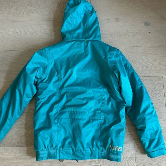 Burton Dryride Snowboard Ski Jacket Insulated Hooded Turquoise Girls XL (US 18) - Picture 7 of 8